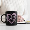 speecheese Tasse Bestie - glitzerndes pinkfarbenes Herz Tasse Bild 3