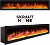 Skraut Home | TV-Schrank, Lowboard | für Wohnzimmer und Esszimmer | 200 x 57 x 35 cm | Für TV-Geräte bis zu 80" | Elektrokamin. Maße | Industriedesign | Moderner Stil | Eiche Schwarz Bild 4