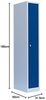 Spind Kleiderspind für 1 Person 1800 x 315 x 500 mm Lichtgrau/Blau Bild 3