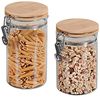 KESPER® Vorratsglas Aufbewahrungsglas mit Deckel, Bambus, Glas, (Set, 2-tlg), mit Metallverschluß, Set: 900 und 1100 ml Bild 1