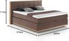 Mivano Levana Boxspringbett mit Sockel aus Eiche, 7-Zonen-Federkern, Matratzen H3 + Topper Premium, Mikrofaser, Braun, Liegefläche 200x200 cm Bild 3