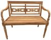 LebensWohnArt Sitzbank Massive Teakholz Sitzbank CHRISTOS 100cm natur Outdoor Gartenbank Bild 3