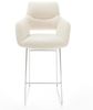 Barstuhl Yago-Flex Teddystoff Beige Kufengestell Edelstahl Silberfarben Taschenfederkern Bild 3