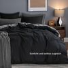 BEDSURE Bettwäsche 200x200 3teilig Schwarz - Bettwäsche Schwarz 1 Bettbezug 200x200 cm + 2 Kissenbezüge 80X80 cm, ÖKO-TEX Bettwäsche-Sets Polyester Mikrofaser mit Reißverschluss Bild 3