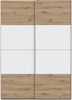 FORTE Schach & MATT 2 Kleiderschrank 150, 2-türiger Schwebetürenschrank, Holzwerkstoff, Artisan Eiche/Weiß, 150,1 cm breit, 210,5 cm hoch, 61,2 cm tief Bild 3