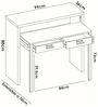 Dmora - Schreibtisch Losetta, Multipositionsschreibtisch mit ausziehbarer Platte, lineare Arbeitskonsole mit 2 Schubladen, 99 x 70 x 88 cm, Weiß Bild 2