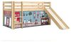 Vipack 'Pino' Halbhochbett 90x200 cm, natur, Kiefer massiv, mit Rutsche und Textilset 'Pet Shop' Bild 4