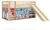 Vipack 'Pino' Halbhochbett 90x200 cm, natur, Kiefer massiv, mit Rutsche und Textilset 'Pet Shop' Bild 3