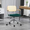 HOMCOM Bürostuhl Höhenverstellbar Drehstuhl, Computerstuhl mit Samtoptik (Schreibtischstuhl, 1 St), für Büro, Wohnzimmer, Grün Bild 2