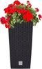 Annastore Pflanzkübel Pflanztopf aus Kunststoff - Pflanzsäule - Blumentopf - Blumenübertopf, Wetterfest im Rattan-Look, Blumentopf hoch Bild 4