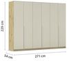 Rauch Möbel Alabama, Kleiderschrank für Schlafzimmer, Kinderzimmer, Wohnzimmer, Garderobe, Flur, 6-türig, mit Zubehör Premium, Farbe Beige/Eiche Artisan. Holz, Breite 271 cm Bild 3