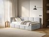 Selsey 'Cloudy' Jugendbett 120 cm, Bettkasten, Chenille, Kopfteil links, Hellgrau Bild 4