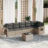 vidaXL 7-tlg. Garten-Sofagarnitur mit Kissen Hellgrau Poly Rattan 3252539 Bild 2