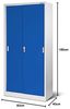 Aktenschrank Büroschrank mit Schiebetüren Metall 4 Fachböden Pulverbeschichtung Abschließbar 185 x 90 x 40 cm (Grau-Blau) Bild 3