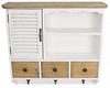Hängeschrank "White Cottage" im Landhausstil aus Holz, weiß, im Shabby Look, 1 Tür & 3 Schubladen + 3 Haken, Wandschrank Bild 2
