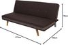 3er-Sofa Herstal, Couch Schlafsofa Gästebett Bettsofa 177cm ~ Textil, braun Bild 2