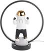 BRUBAKER LED Tischleuchte Astronaut mit Hoodie und Gold verchromtem Helm in Anime Pose, mit indirekter Beleuchtung und USB-C Stecker, LED fest integriert, 33 cm Tischlampe mit LED-Ring - Handbemalte Weltraum Nachttischlampe Bild 3
