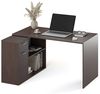 Schreibtisch klein 136 x 101 x 75 cm Eiche Dunkelbraun – Bürotisch Eckschreibtisch RICOO WM083-FM Bild 5