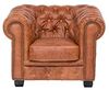 Chesterfield Sessel Echtleder cracker braun 100x72x90 cm massivum Clubsessel Lesesessel Herrenzimmer Wohnzimmer Vintage-Stil Armlehnen Bild 3
