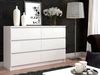 Home Collective Kommode 120cm breit, Schlafzimmer und Wohnzimmer vielseitig einsetzbar, für Flur und Kinderzimmer 6 Schubladen weiß Bild 2