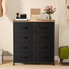 DWVO Kommode mit 8 Schubladen, Schrank aus Stoff mit Griffen, Metallgestell & MDF-Holzplatte, langlebig, für Schlafzimmer & Wohnzimmer,Schwarz Bild 4