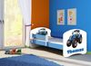 ACMA Kinderbett Jugendbett mit Einer Schublade und Matratze Blau mit Rausfallschutz Lattenrost II 140x70 160x80 180x80 (42 Traktor, 160x80) Bild 4