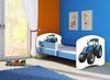 ACMA Kinderbett Jugendbett mit Einer Schublade und Matratze Blau mit Rausfallschutz Lattenrost II 140x70 160x80 180x80 (42 Traktor, 160x80) Bild 2