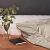 Blumtal® Baumwolle Spannbettlaken 135x190 cm Basics Jersey - Bettlaken 135x190 cm - Oeko-TEX zertifiziertes Spannbetttuch 135x190 cm - Matratzenbezug 135x190 cm - Bettbezug - Leintuch - Taupe Bild 3