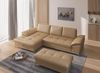 Cavadore Eckcouch Castiel mit Federkern / Ecksofa mit großem Longchair, Sitztiefenverstellung und mattschwarzen Metallfüßen / 301 x 89 x 176 / Echtleder, Beige Bild 2