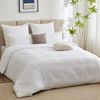 WAVVE Bettwäsche 240x260 3 teilig Weiß - Bettbezug 260x240 Set mit Kissenbezüge 65x65 cm, Bettwäsche-Sets 260x240 aus Mikrofaser mit Reißverschluss Weich und Bügelfrei, Weiss Bild 2