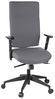 hjh OFFICE 608530 Profi Bürodrehstuhl PRO-TEC 300 Stoff Grau Bürosessel ergonomisch, hohe Rückenlehne, Armlehne verstellbar & 619010 5X Hartbodenrollen 11mm / 65mm (5er Pack) Bild 2