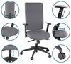 hjh OFFICE 608530 Profi Bürodrehstuhl PRO-TEC 300 Stoff Grau Bürosessel ergonomisch, hohe Rückenlehne, Armlehne verstellbar & 619010 5X Hartbodenrollen 11mm / 65mm (5er Pack) Bild 4
