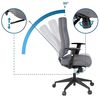 hjh OFFICE 608530 Profi Bürodrehstuhl PRO-TEC 300 Stoff Grau Bürosessel ergonomisch, hohe Rückenlehne, Armlehne verstellbar & 619010 5X Hartbodenrollen 11mm / 65mm (5er Pack) Bild 3