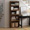 Furinno Jaya Bücherregal, 5-stufiges Bücherregal, Bookcase, mit verstellbaren Böden, 9.5 x 24.5 x 71.1, für Homeoffice, Wohnzimmer, Bernstein-Eiche, Amber Oak Bild 2