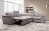 Designer Sofa Fernando mit Schlaffunktion und Stauraum Stoff Beige Bild 5