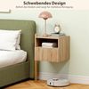 HOMCOM Nachttisch mit Schublade, offenes Fach (Nachtschrank, 1-St, Nachtkommode), für Schlafzimmer, Wohnzimmer, Naturholz Bild 5