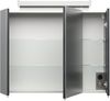 emotion Spiegelschrank 80cm inkl. Design LED-Lampe und Glasböden Graphit Bild 4