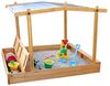 Promadino Sandkasten 'MULTI' mit Sitzbox und Sonnendach, Holz Honigbraun, 172 x 140 x 131 cm Bild 2