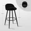 WOLTU BH296sz-2 Barhocker 2er Set Barstuhl Hocker Tresenhocker Bistrohocker Designer Hocker mit Lehne und Fußstütze aus Samt Metall, Schwarz Bild 3