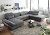 Couch MELFI R Sofa Schlafcouch Wohnlandschaft Schlaffunktion dunkelgrau U-Form Bild 2