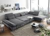 Couch MELFI R Sofa Schlafcouch Wohnlandschaft Schlaffunktion dunkelgrau U-Form Bild 3