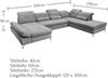 Couch MELFI R Sofa Schlafcouch Wohnlandschaft Schlaffunktion dunkelgrau U-Form Bild 5