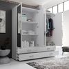 IVAR Kleiderschrank mit Spiegeln und Schubladen - Vielseitiger Drehtürenschrank 4-türig in Weiß - 180 x 190 x 51 cm (B/H/T) Bild 4