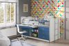 Vipack 'Bonny' Multifunktionsbett mit Schubladen und Schreibtisch, weiß/blau, 90x200 cm Bild 2