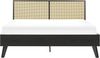 Bett mit Lattenrost MONPAZIER 160 x 200 cm Rattan Schwarz Bild 4