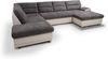 Mivano Wohnlandschaft Speedway / Sofa In U-Form mit Bettfunktion, Stauraum und verstellbaren Kopfteilen / 332 x 79 x 222 / Zweifarbig Dunkelbraun-Braun Bild 4