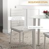 HOMCOM Essgruppe Esstisch mit 4 Stühlen, Küchentisch mit Hartglasplatte, (Esszimmermöbel, 5-tlg, Esstisch Set), für Küche, Esszimmer, Stahl, Weiß Bild 5