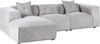 Beliani 'DOLVA' Ecksofa 3-Sitzer Cord Hellgrau rechtsseitig Bild 5