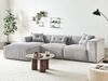 Beliani 'DOLVA' Ecksofa 3-Sitzer Cord Hellgrau rechtsseitig Bild 2