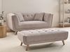 Sofa 2-Sitzer HABO Stoff Taupe mit Ottomane Bild 2